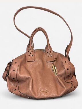 Jessica Simpson Pink Textured Handbag with Stud Accents